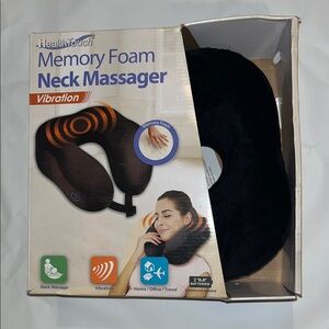 HealthTouch Black Memory Foam Neck Massager with Vibration